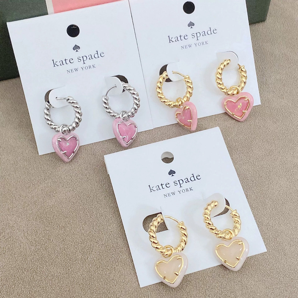 kate spade Pink Mist Sweetheart Peach Heart Stud Earrings